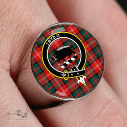 Scottish Nisbet (Nisbit) Modern Clan Tartan Ring - Crest Classic Scottish Plaid Tartan Plaid