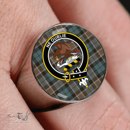 Scottish Graham of Menteith Weathered Clan Tartan Ring - Crest Classic Scottish Plaid Tartan Plaid