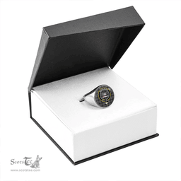 Scottish MacNeil of Barra Old (MacNeill Old) Weathered Clan Tartan Ring - Crest Classic Scottish Plaid Tartan Plaid