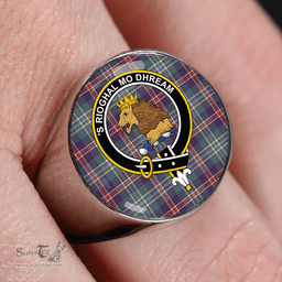 Scottish Mary, Queen of Scots Weathered Clan Tartan Ring - Crest Classic Scottish Plaid Tartan Plaid