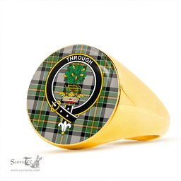 Scottish Hamilton of Brandon Ancient Clan Tartan Ring - Crest Classic Scottish Plaid Tartan Plaid