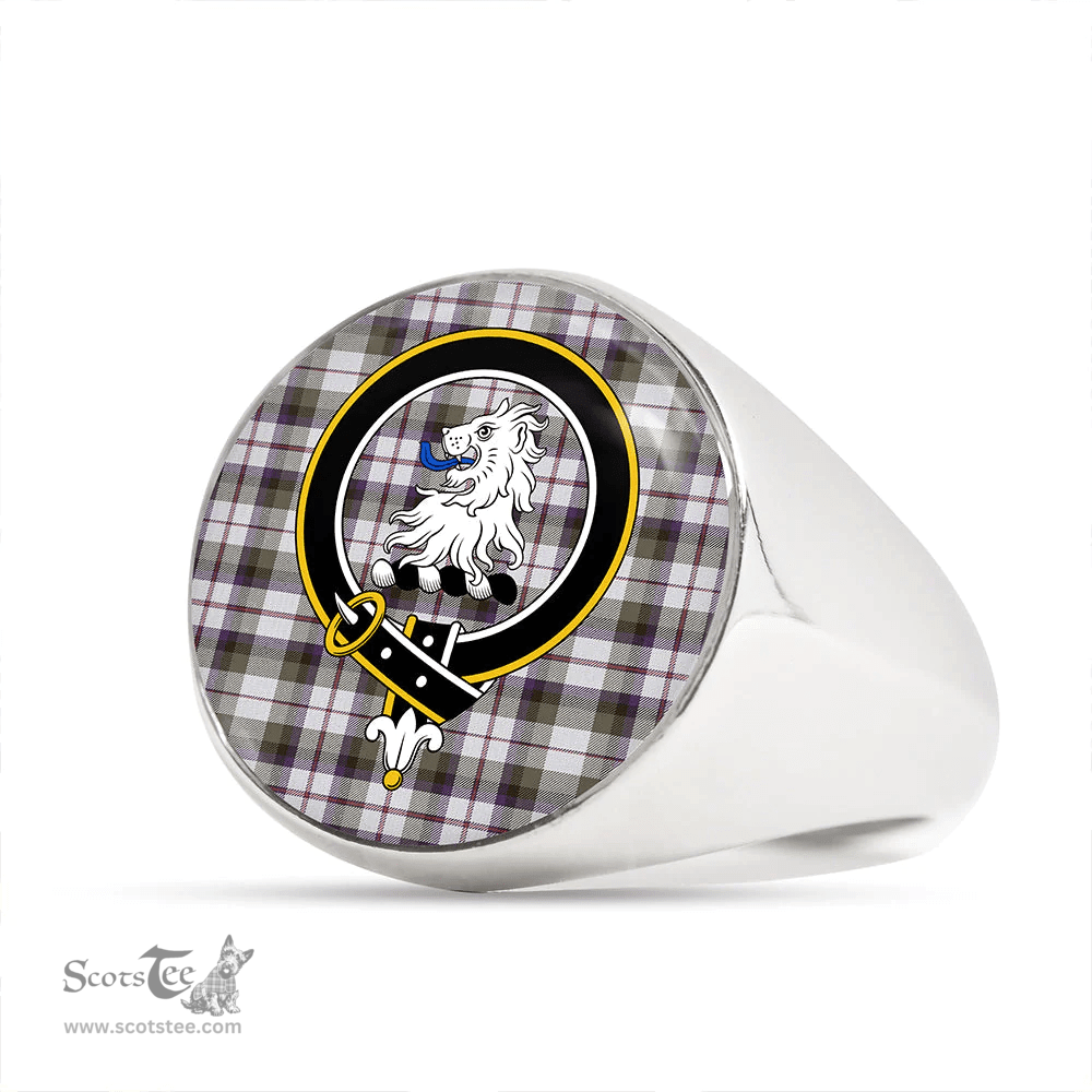 Scottish MacNaughton Dress Weathered Clan Tartan Ring - Crest Classic Scottish Plaid Tartan Plaid