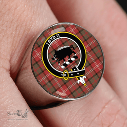 Scottish Nisbet (Nisbit) Weathered Clan Tartan Ring - Crest Classic Scottish Plaid Tartan Plaid
