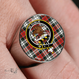 Scottish Graham Red Dress Modern Clan Tartan Ring - Crest Classic Scottish Plaid Tartan Plaid