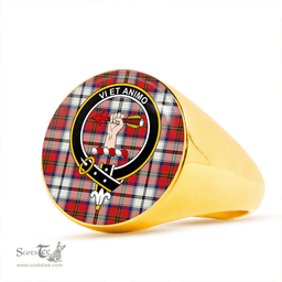 Scottish MacCulloch 1746 Dress Modern Clan Tartan Ring - Crest Classic Scottish Plaid Tartan Plaid