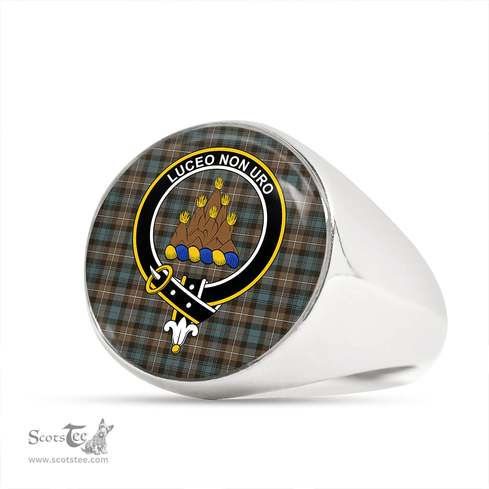 Scottish MacKenzie (Seaforth) Highland No 2 Weathered Clan Tartan Ring - Crest Classic Scottish Plaid Tartan Plaid