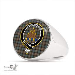 Scottish MacKenzie (Seaforth) Highland No 2 Weathered Clan Tartan Ring - Crest Classic Scottish Plaid Tartan Plaid