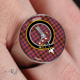 Scottish MacColl Old (MacCall Old) Weathered Clan Tartan Ring - Crest Classic Scottish Plaid Tartan Plaid