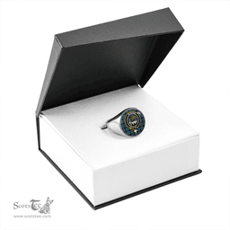 Scottish Graham of Menteith Modern Clan Tartan Ring - Crest Classic Scottish Plaid Tartan Plaid