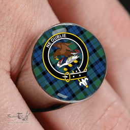 Scottish Graham of Menteith Modern Clan Tartan Ring - Crest Classic Scottish Plaid Tartan Plaid
