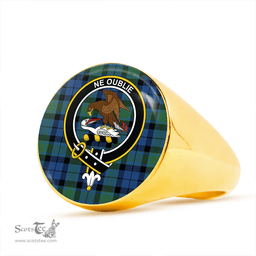Scottish Graham of Menteith Modern Clan Tartan Ring - Crest Classic Scottish Plaid Tartan Plaid