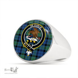 Scottish Graham of Menteith Modern Clan Tartan Ring - Crest Classic Scottish Plaid Tartan Plaid