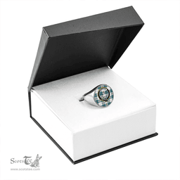 Scottish MacRae of Conchra Ancient Clan Tartan Ring - Crest Classic Scottish Plaid Tartan Plaid