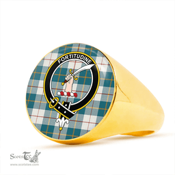 Scottish MacRae of Conchra Ancient Clan Tartan Ring - Crest Classic Scottish Plaid Tartan Plaid