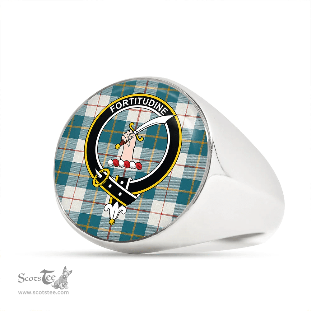 Scottish MacRae of Conchra Ancient Clan Tartan Ring - Crest Classic Scottish Plaid Tartan Plaid