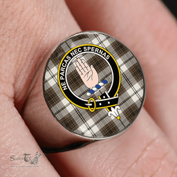 Scottish Lamont Dress Weathered Clan Tartan Ring - Crest Classic Scottish Plaid Tartan Plaid