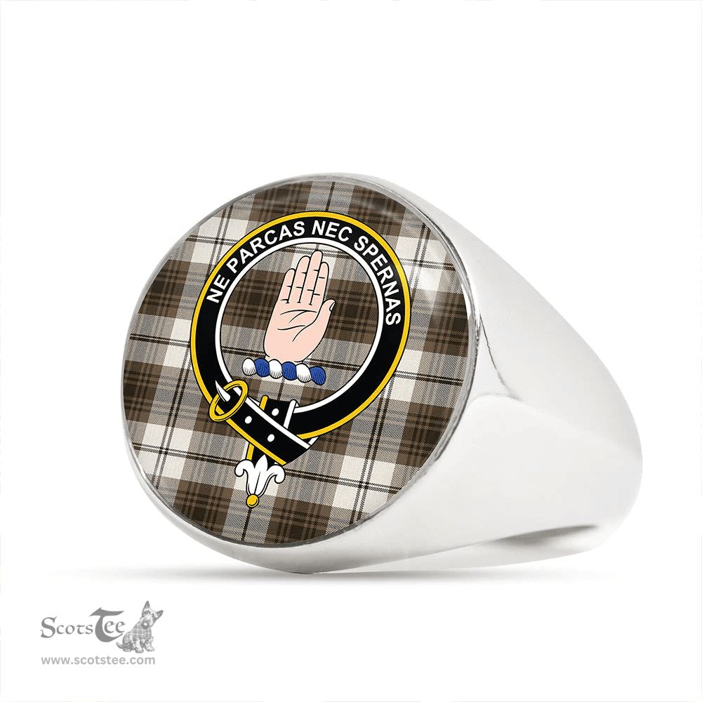 Scottish Lamont Dress Weathered Clan Tartan Ring - Crest Classic Scottish Plaid Tartan Plaid