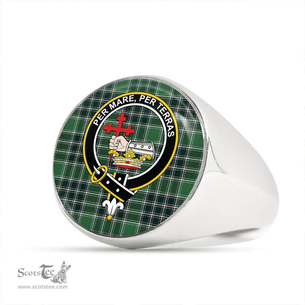 Scottish MacDonald Lord of the Isles; Hunting Modern Clan Tartan Ring - Crest Classic Scottish Plaid Tartan Plaid