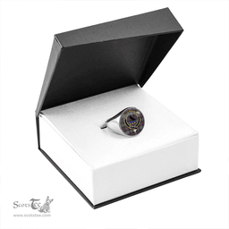 Scottish MacDonell of Glengarry Weathered Clan Tartan Ring - Crest Classic Scottish Plaid Tartan Plaid