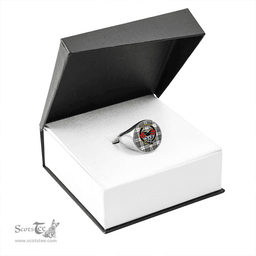 Scottish MacLeod Dress Special Weathered Clan Tartan Ring - Crest Classic Scottish Plaid Tartan Plaid