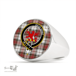 Scottish MacDuff Dress Weathered Clan Tartan Ring - Crest Classic Scottish Plaid Tartan Plaid