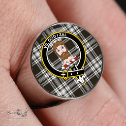 Scottish Menzies 1938 Weathered Clan Tartan Ring - Crest Classic Scottish Plaid Tartan Plaid