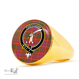 Scottish MacRae of Inverinate Ancient Clan Tartan Ring - Crest Classic Scottish Plaid Tartan Plaid