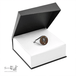 Scottish Innes of Cowie Modern Clan Tartan Ring - Crest Classic Scottish Plaid Tartan Plaid