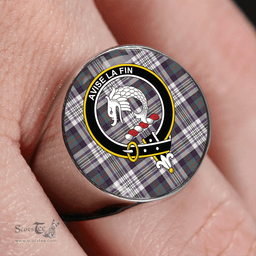 Scottish Kennedy Dress Weathered Clan Tartan Ring - Crest Classic Scottish Plaid Tartan Plaid