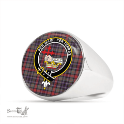Scottish MacDonald of P.E. Island (Donald of P.E. Island) Weathered Clan Tartan Ring - Crest Classic Scottish Plaid Tartan Plaid
