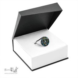 Scottish MacKay Blue (Vestiarium Scoticum) Ancient Clan Tartan Ring - Crest Classic Scottish Plaid Tartan Plaid