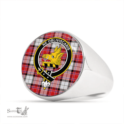 Scottish MacKellar Dress Red #2 Modern Clan Tartan Ring - Crest Classic Scottish Plaid Tartan Plaid