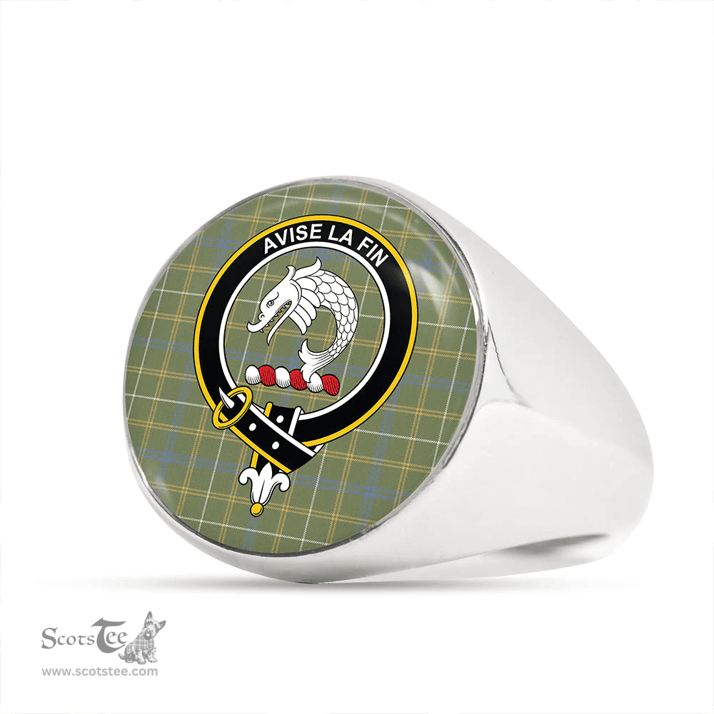 Scottish Kennedy Irish Weathered Clan Tartan Ring - Crest Classic Scottish Plaid Tartan Plaid