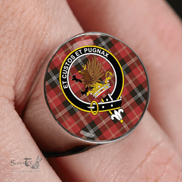 Scottish Marjoribanks Weathered Clan Tartan Ring - Crest Classic Scottish Plaid Tartan Plaid