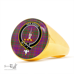 Scottish MacIntyre of Glenorchy Modern Clan Tartan Ring - Crest Classic Scottish Plaid Tartan Plaid