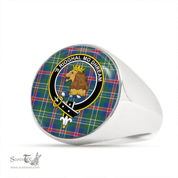 Scottish Mary, Queen of Scots Modern Clan Tartan Ring - Crest Classic Scottish Plaid Tartan Plaid