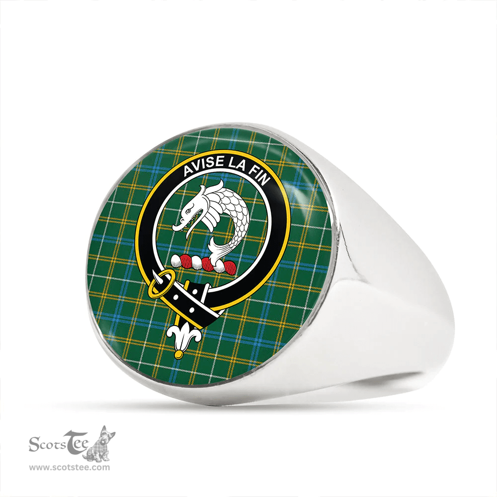 Scottish Kennedy Irish Modern Clan Tartan Ring - Crest Classic Scottish Plaid Tartan Plaid