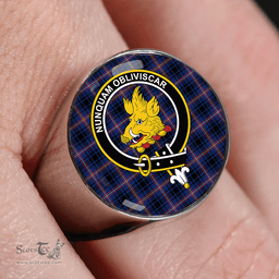 Scottish MacIver of Strome Modern Clan Tartan Ring - Crest Classic Scottish Plaid Tartan Plaid