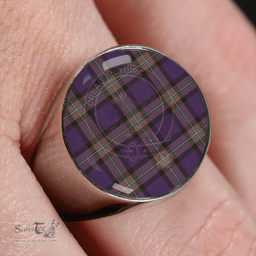Scottish MacLaren of Broich Weathered Clan Tartan Ring - Crest Classic Scottish Plaid Tartan Plaid