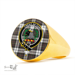 Scottish MacLaren Dress #2 Weathered Clan Tartan Ring - Crest Classic Scottish Plaid Tartan Plaid