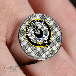 Scottish Hannay (Haney) (Hanna of Sorbie) Weathered Clan Tartan Ring - Crest Classic Scottish Plaid Tartan Plaid