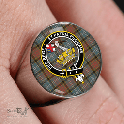 Scottish Paisley District (Drennan District) Weathered Clan Tartan Ring - Crest Classic Scottish Plaid Tartan Plaid