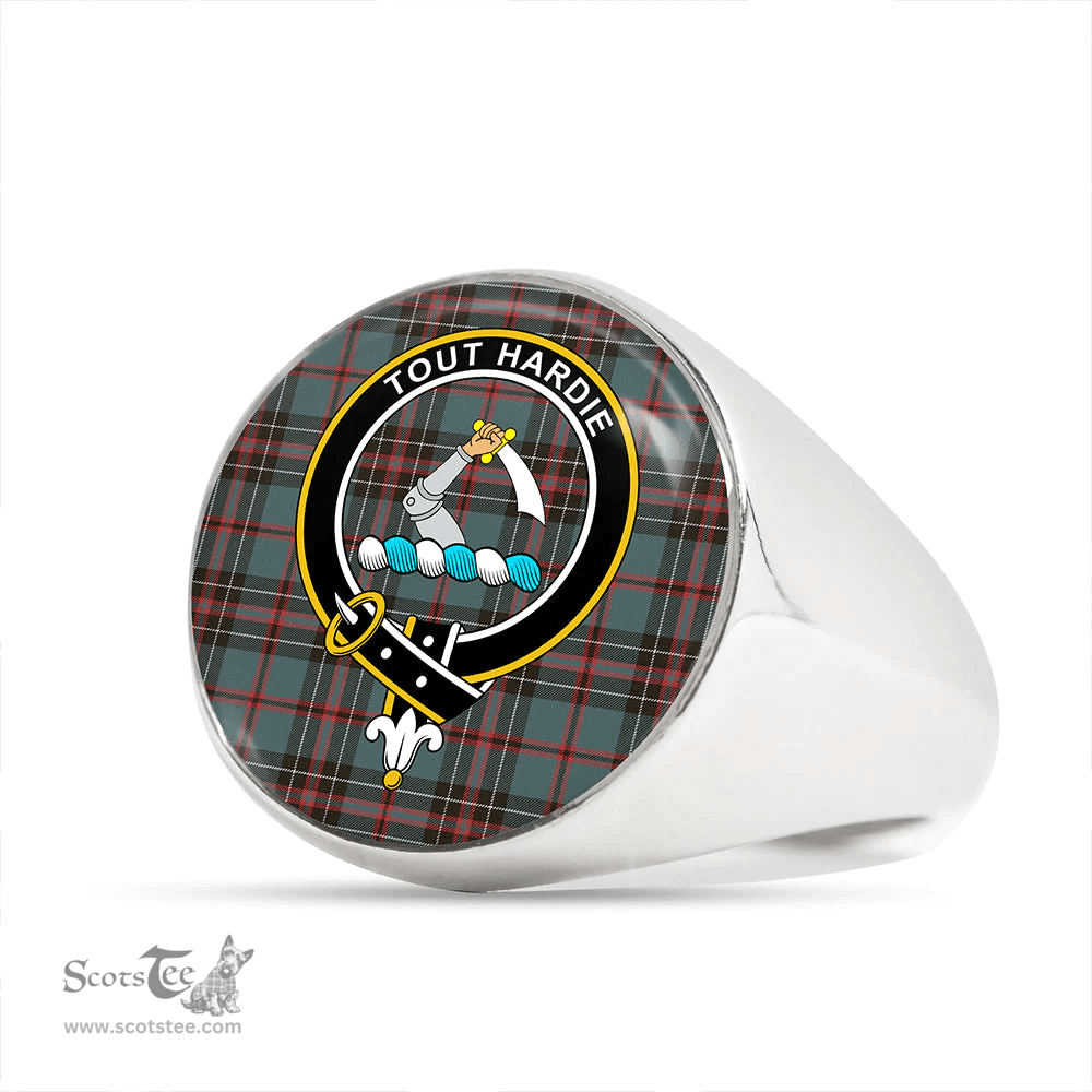 Scottish MacHardy (Clans Originaux) Weathered Clan Tartan Ring - Crest Classic Scottish Plaid Tartan Plaid