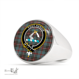 Scottish MacHardy (Clans Originaux) Weathered Clan Tartan Ring - Crest Classic Scottish Plaid Tartan Plaid