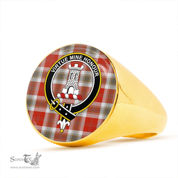 Scottish MacLean of Duart Dress Red Ancient Clan Tartan Ring - Crest Classic Scottish Plaid Tartan Plaid
