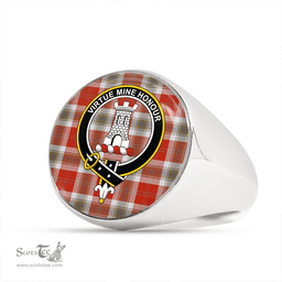 Scottish MacLean of Duart Dress Red Ancient Clan Tartan Ring - Crest Classic Scottish Plaid Tartan Plaid