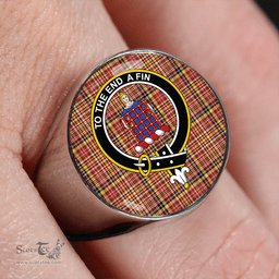 Scottish Ogilvie of Strathallan Ancient Clan Tartan Ring - Crest Classic Scottish Plaid Tartan Plaid