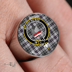Scottish MacNeil of Barra (MacNeil/MacNeill) Paton Dress Weathered Clan Tartan Ring - Crest Classic Scottish Plaid Tartan Plaid