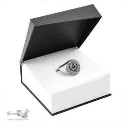 Scottish Hannay (Haney) (Hanna of Sorbie) Ancient Clan Tartan Ring - Crest Classic Scottish Plaid Tartan Plaid
