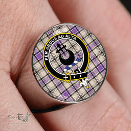 Scottish Hannay (Haney) (Hanna of Sorbie) Ancient Clan Tartan Ring - Crest Classic Scottish Plaid Tartan Plaid